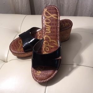 Sam Edelman Reid Patent Leather Wedge Sandals